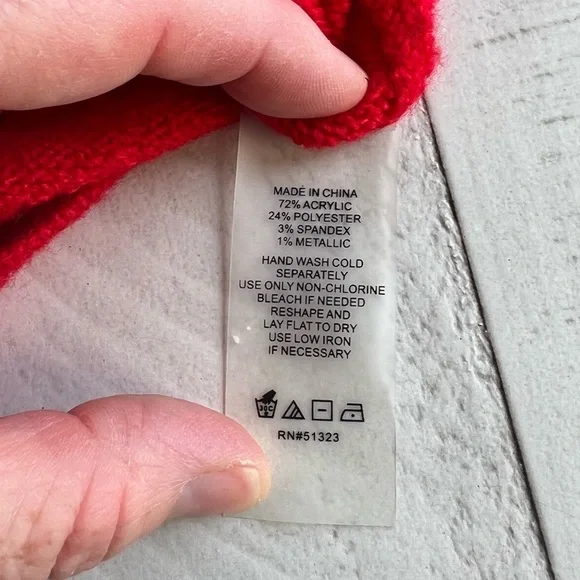 VINCE CAMUTO Womens Red & White Star Long Sleeve Crew Neck Sweater size Large - Picture 7 of 8